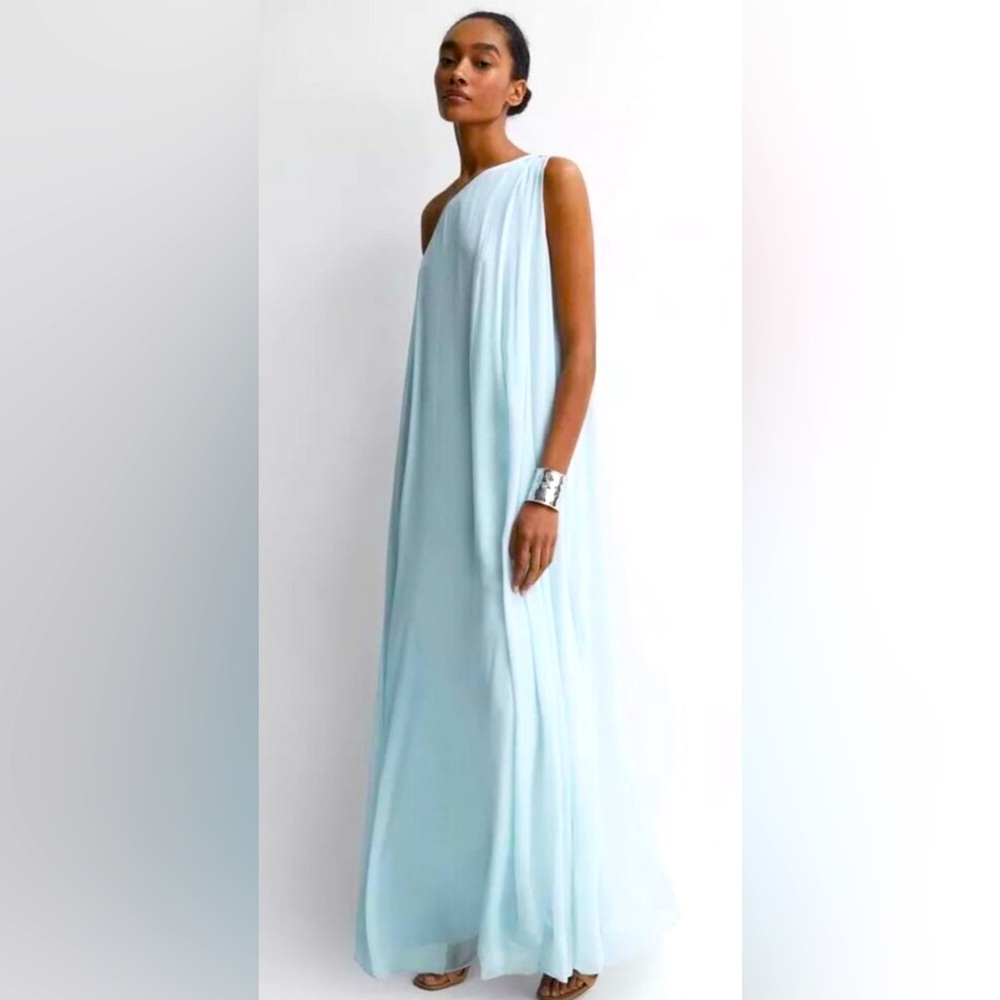Brand new with tags Reiss one shoulder chiffon Grecian style dress